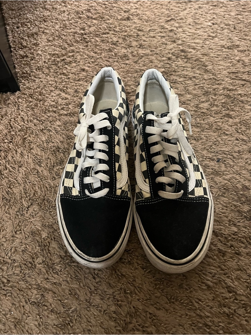 VANS Checkered Old Skool Black & White Shoes Size 10.5